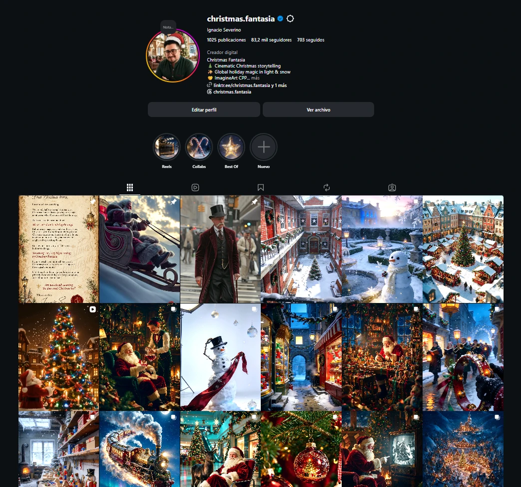 Presencia de Christmas Fantasia en Instagram