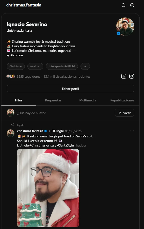 Presencia de Christmas Fantasia en Threads